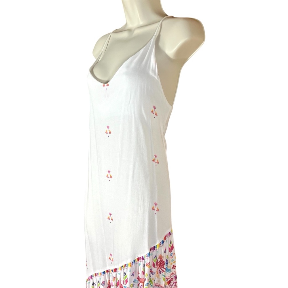 Jen's Pirate Booty White High-Low Slip Dress with Multicolor Embroidery - Picture 5 of 13